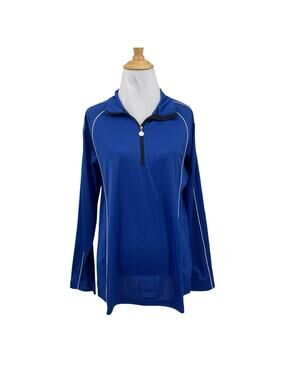 Daily Shirt Womens XL Extra Large Ocean Blue 1/4 Zip Long Sleeve Stretch Golf